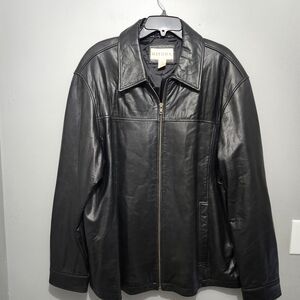 Merona Men's Black Genuine Leather Jacket Size XL